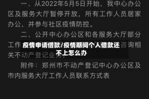 疫情申请借款/疫情期间个人借款还不上怎么办