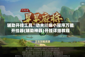 辅助开挂工具“功夫川麻小程序万能开挂器(辅助神器)开挂详细教程