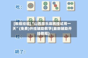 [教程经验]“山西微乐麻将挂试用一天”(免费)开挂辅助教学(最新辅助开挂教程)
