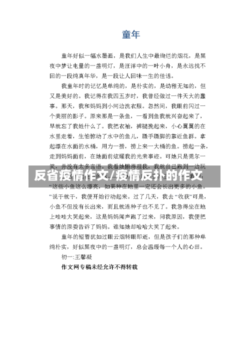 反省疫情作文/疫情反扑的作文-第2张图片