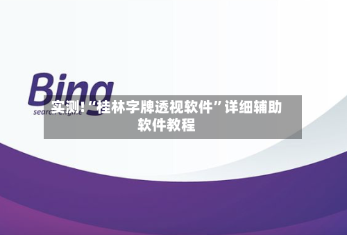 实测!“桂林字牌透视软件	”详细辅助软件教程-第1张图片