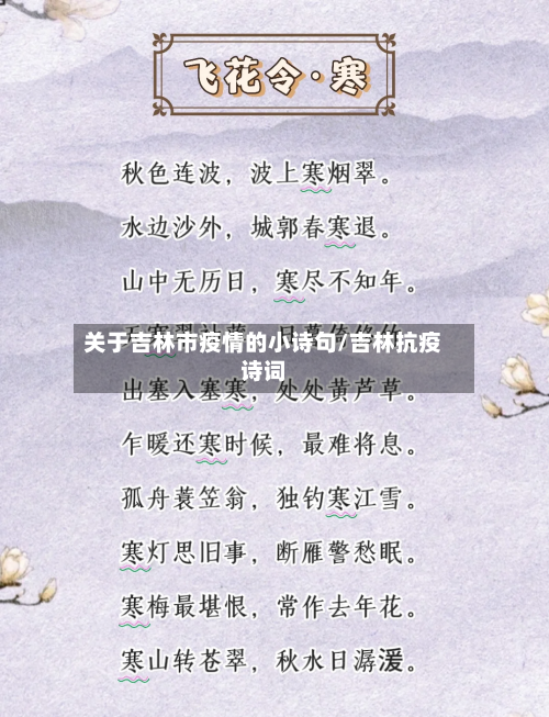 关于吉林市疫情的小诗句/吉林抗疫诗词-第1张图片