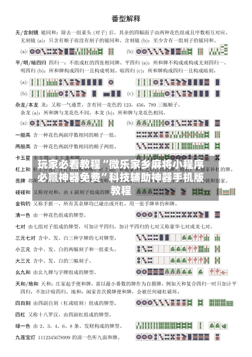 玩家必看教程“微乐家乡麻将小程序必赢神器免费	”科技辅助神器手机版教程-第1张图片
